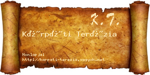 Kárpáti Terézia névjegykártya